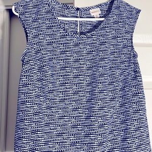 Cute lightweight sleeveless blue and white top